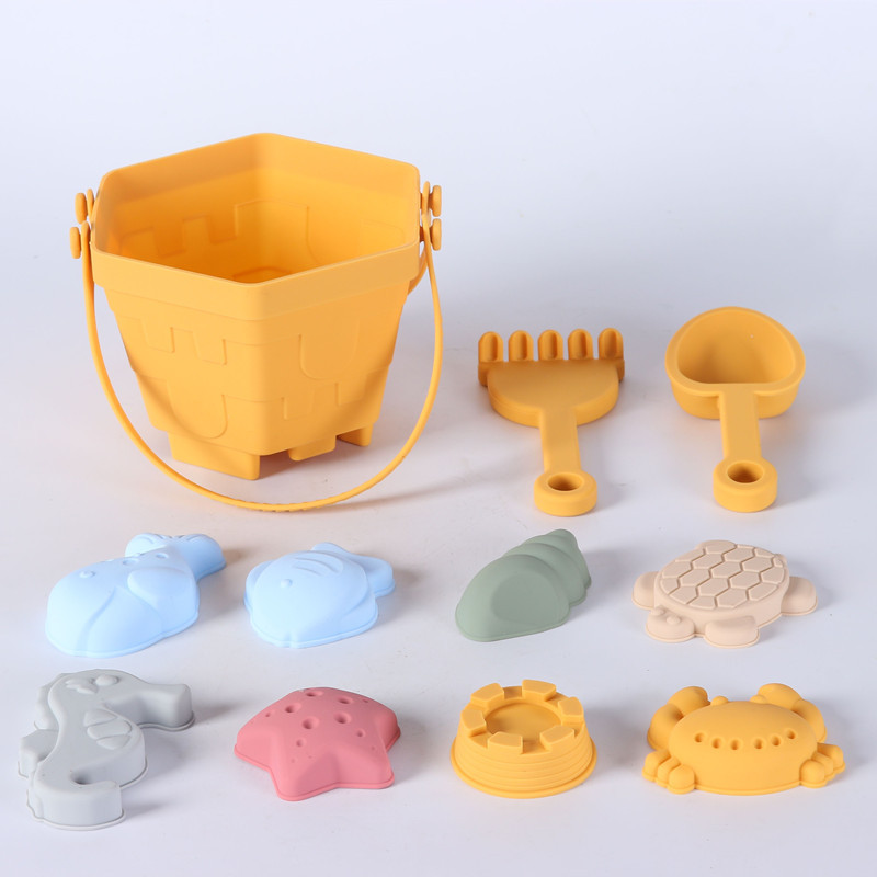 Kinetic Sand Mold - 11 PZ Silicone secchio da spiaggia