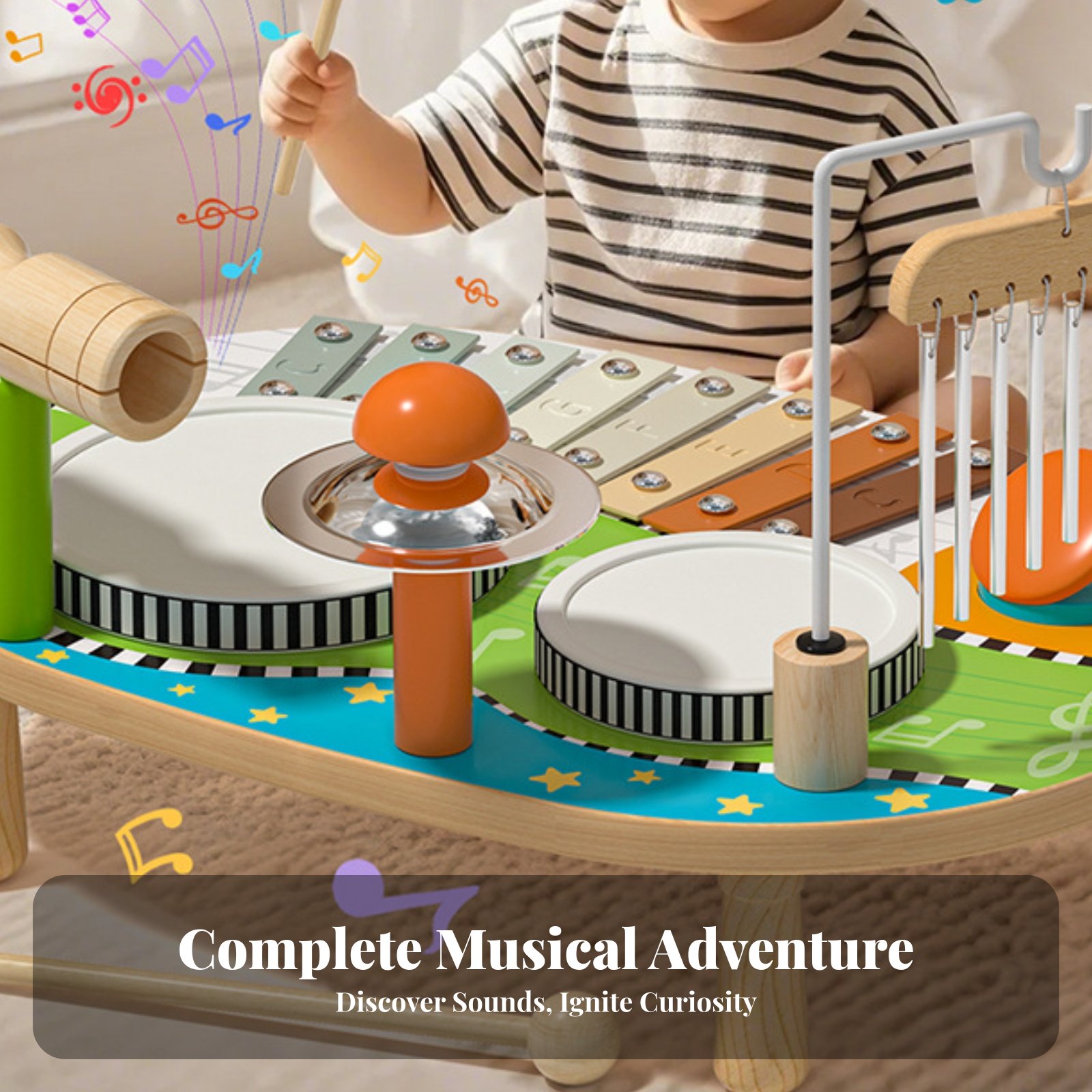 Kids Toys Xylophone - Set di Tamburi e Xilofono per