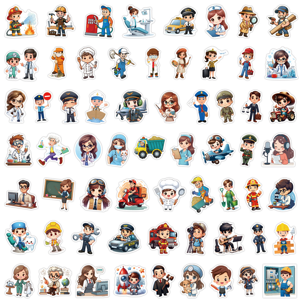 60 Adesivi a Tema Lavoro e Car - Kids Toys Cartoon Images recensione e prezzo